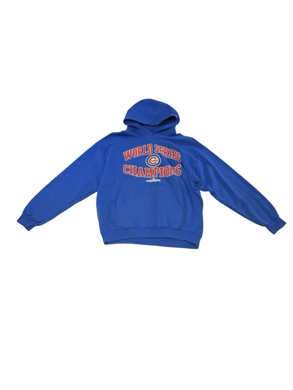 Chicago Cubs World Series Champions Hoodie Men’s Large Blue Pullover Sweatshirt